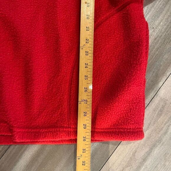 Vintage 90s Tommy Hilfiger Red Fleece Pullover Men XL - Picture 2 of 5